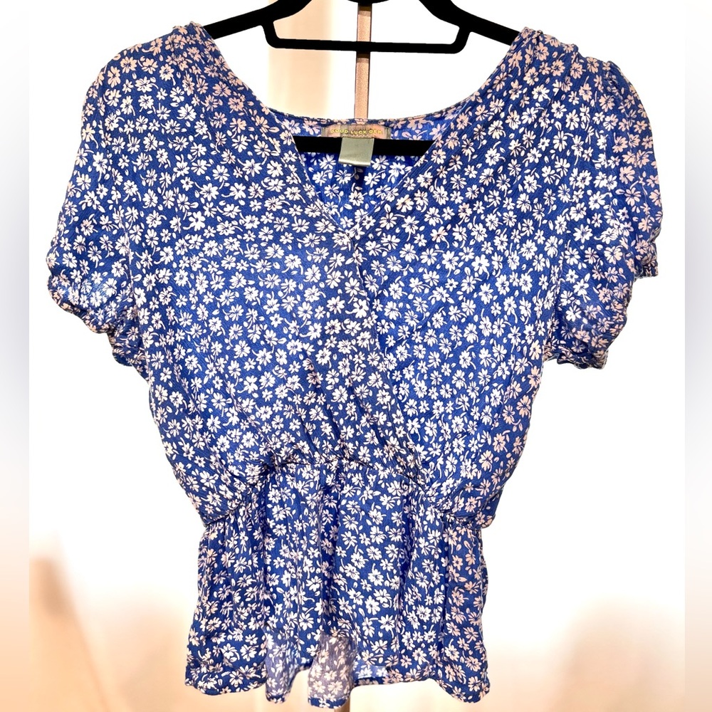 Blue Floral Blouse